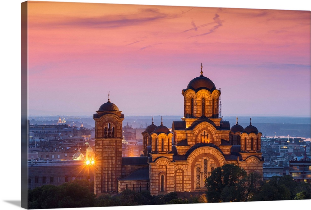 Serbia, Belgrade View of St Mark's Church.