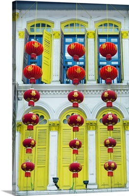 Singapore, Chinatown, shutters on colonial building