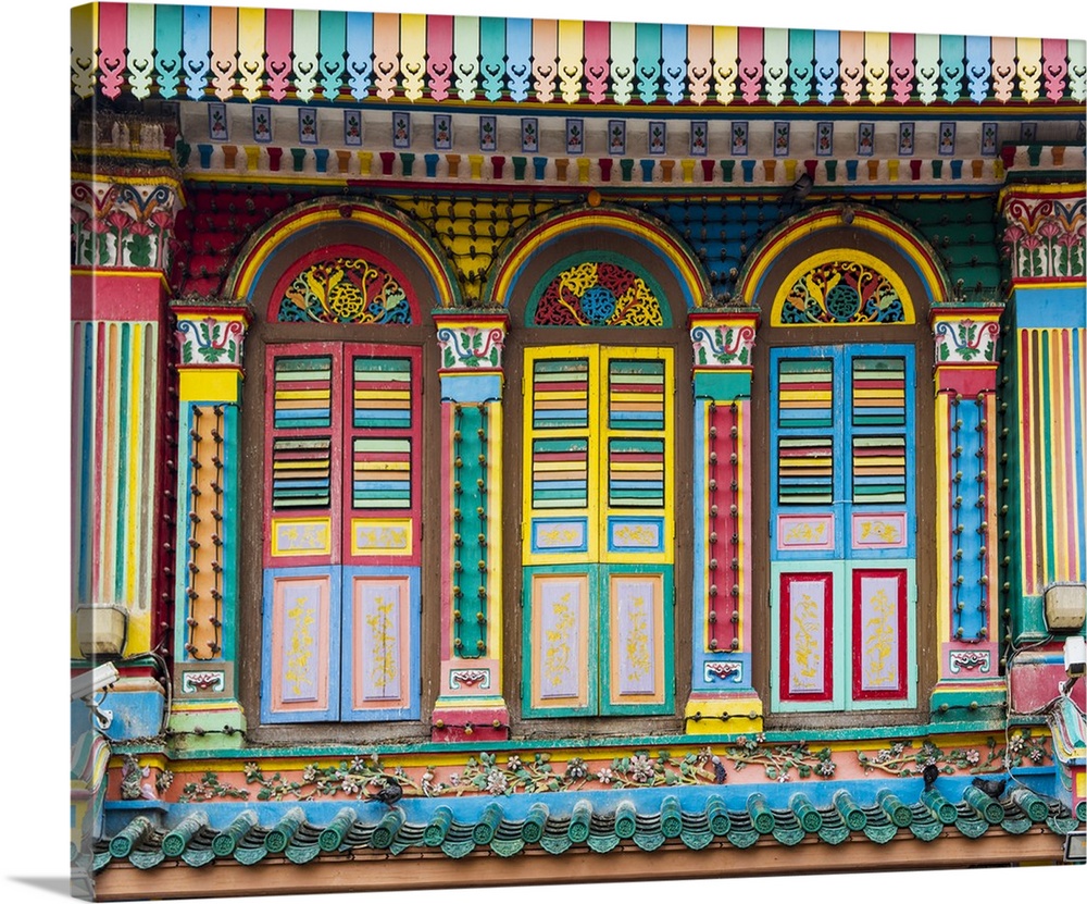 Singapore, Republic of Singapore, Southeast Asia. Colorful architecture in Little India.