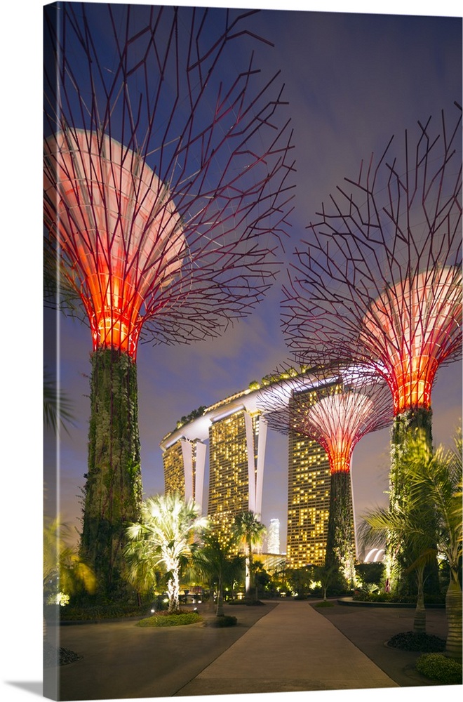 South East Asia, Singapore, South East Asia, Singapore, Gardens by the Bay and Marina Bay Sands.
