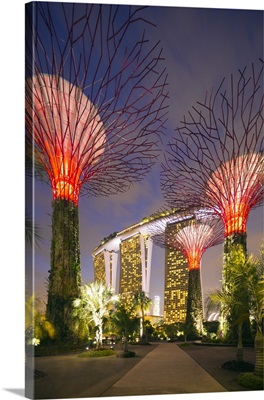 Singapore, Singapore, Gardens by the Bay and Marina Bay Sands
