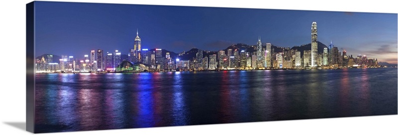 Skyline of Central, Hong Kong Island, from Victoria Harbour, Hong Kong ...