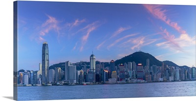 Skyline Of Hong Kong Island At Sunset, Hong Kong