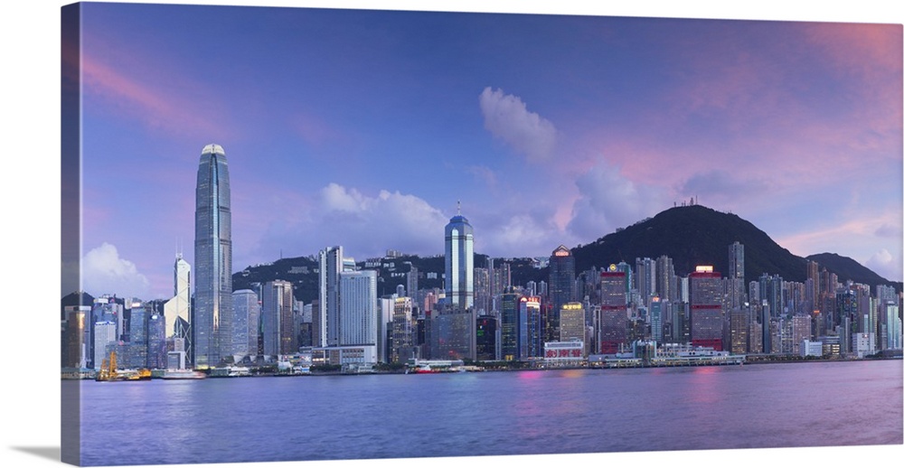 Skyline of Hong Kong Island, Hong Kong, China.