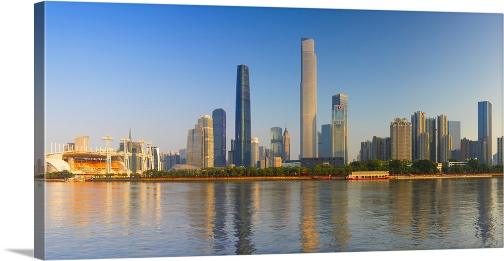 Skyline of Tianhe, Guangzhou, Guangdong, China.