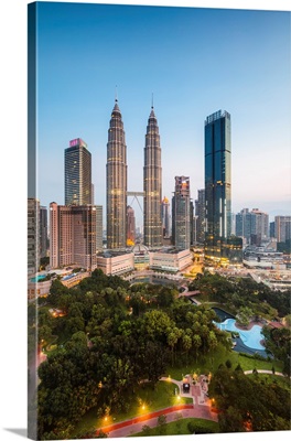 Skyline With KLCC And Petronas Towers, Kuala Lumpur, Malaysia