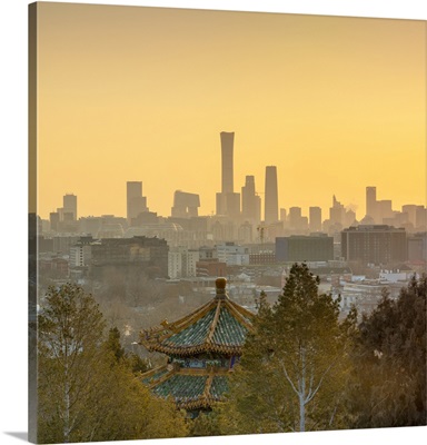 Skyscrapers Of Chaoyang Business District From Jingshan Park At Sunrise, Beijing, China