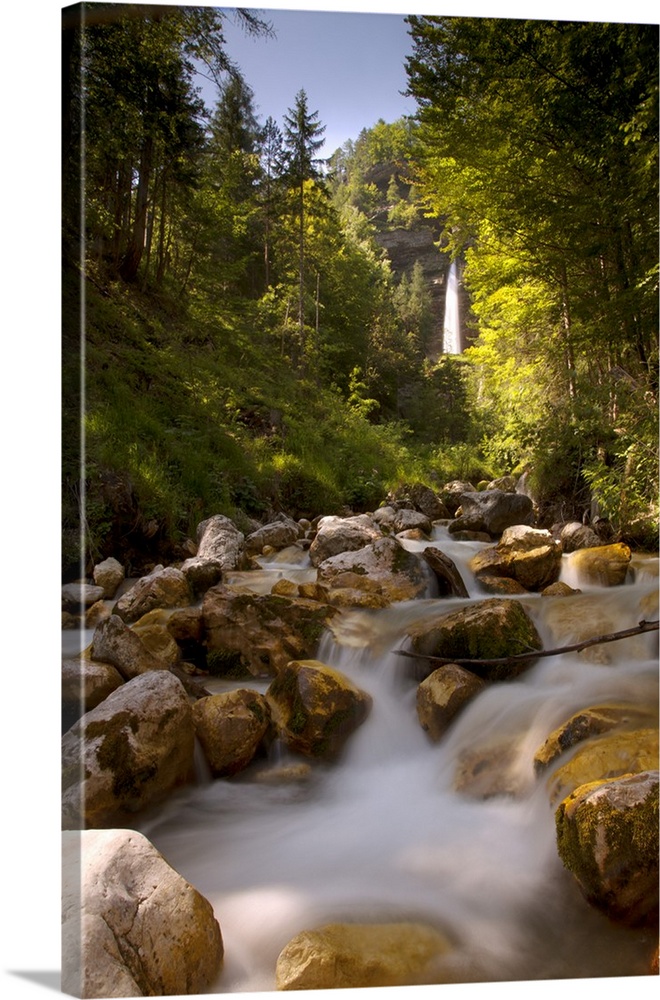 Slovenia, Julian Alps, Triglav National Park. One of the numerous rivers at the Triglav National Park with freezing cold w...