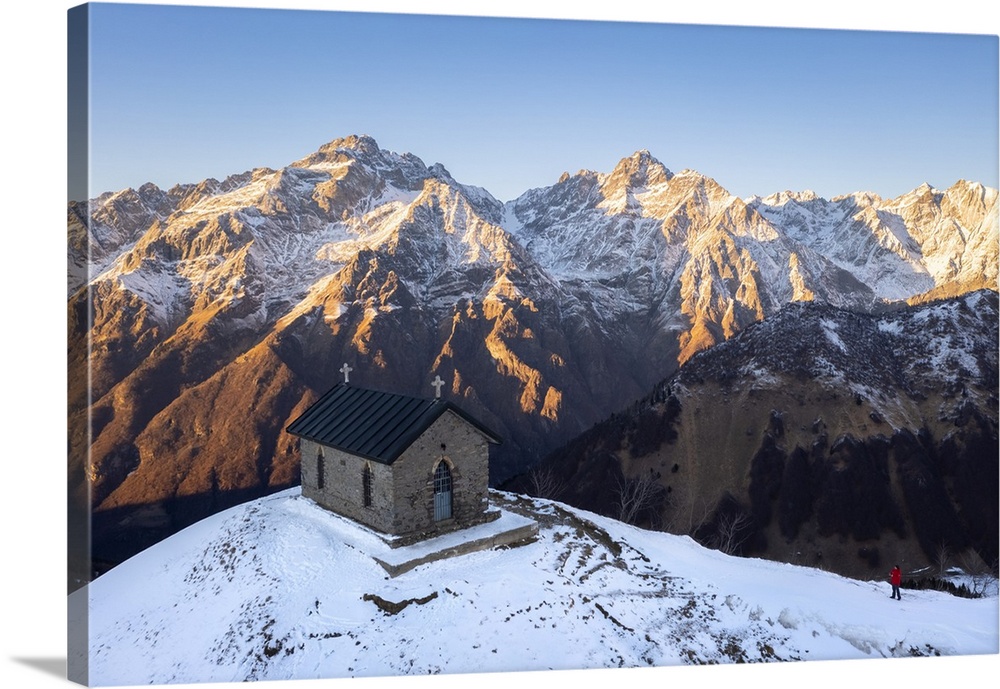 small church at the top of the Manina Pass, between Scalve Valley and Seriana Valley. Nona, Vilminore di Scalve, Scalve Va...