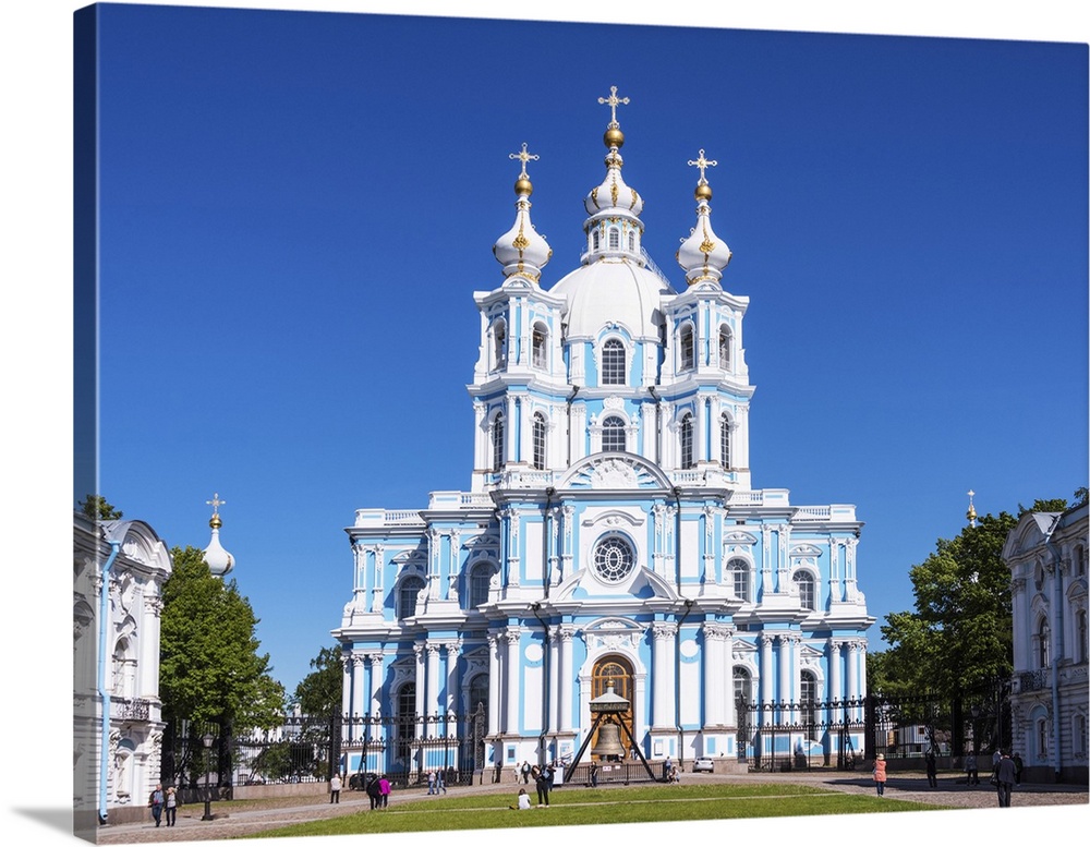 Smolny Cathedral (Sobor) by Francesco Bartolomeo Rastrelli, built between 1748 - 1764, Saint Petersburg, Russia.