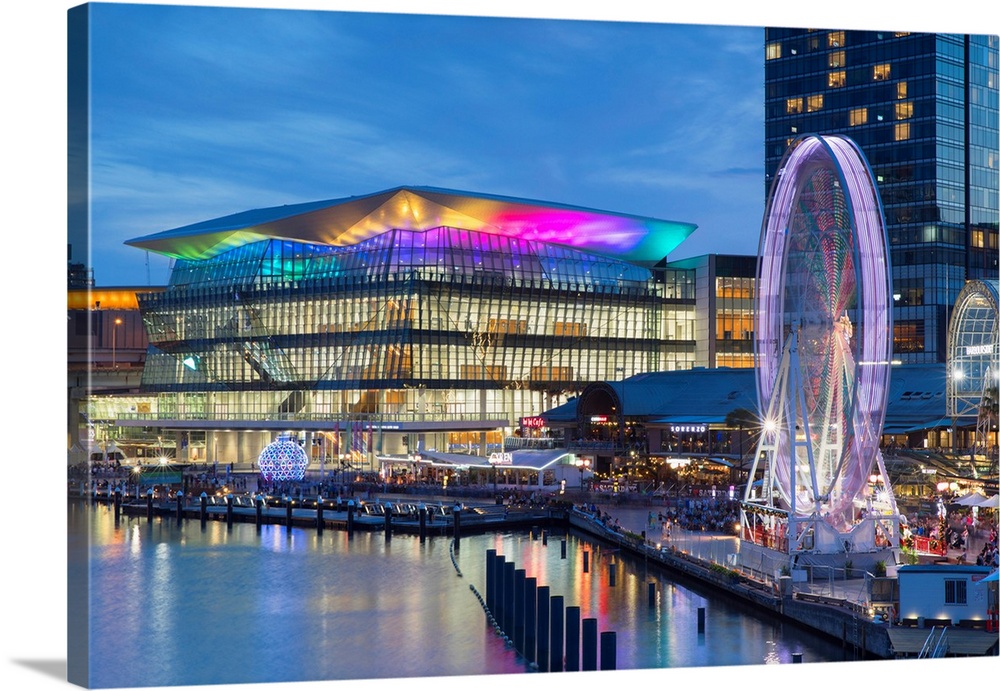 Sofitel Hotel And International Convention Centre At Dusk, Darling Harbour, Sydney, New South Wales, Australia