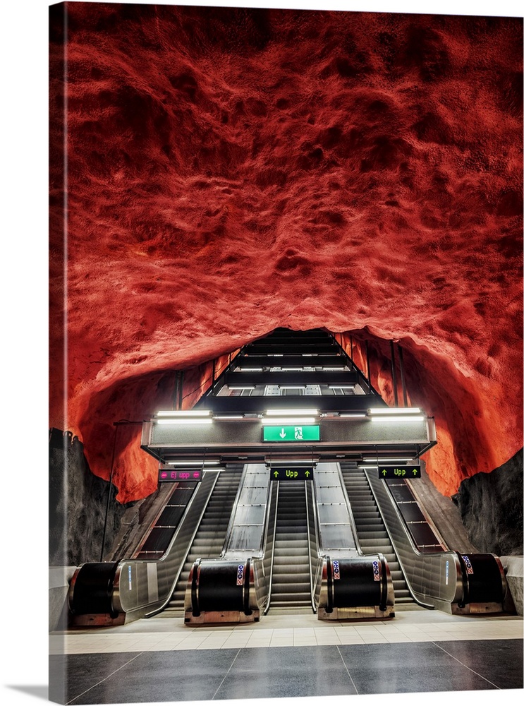 Solna Centrum Metro Station, Stockholm, Stockholm County, Sweden.