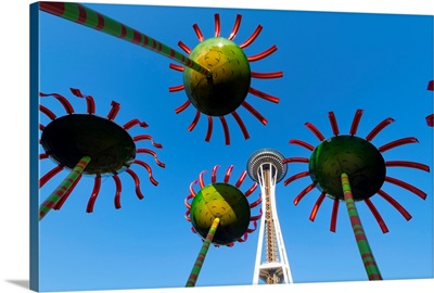 Sonic Bloom Installation At The Seattle Centre And Space Needle, Seattle, Washington