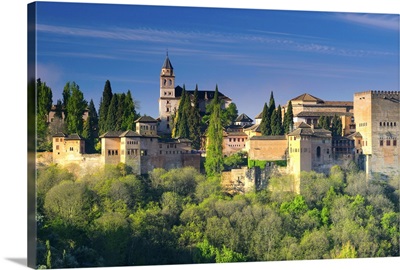 Spain, Andalucia, Granada, Alhambra from Sacromonte Hill