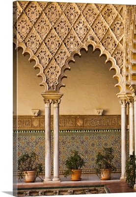 Spain, Andalucia Region, Seville Province, Seville, The Alcazar, Moorish arches