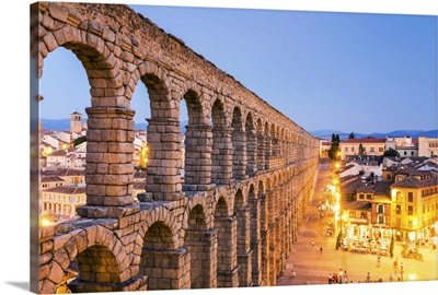 Spain, Castile and Leon, Segovia. The roman aqueduct