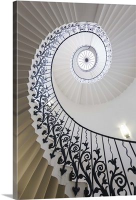 Spiral staircase, The Queen's House, Greenwich, London, UK