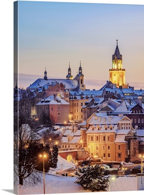 St John The Baptist Cathedral And Trinitarian Tower At Dusk, Winter, Lublin, Poland