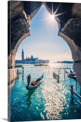 St Mark's Waterfront And San Giorgio Maggiore, Venice, Veneto, Italy.