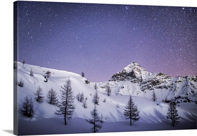 Starry sky over the Scalino peak, Valmalenco, Sondrio, Lombardy, Italy