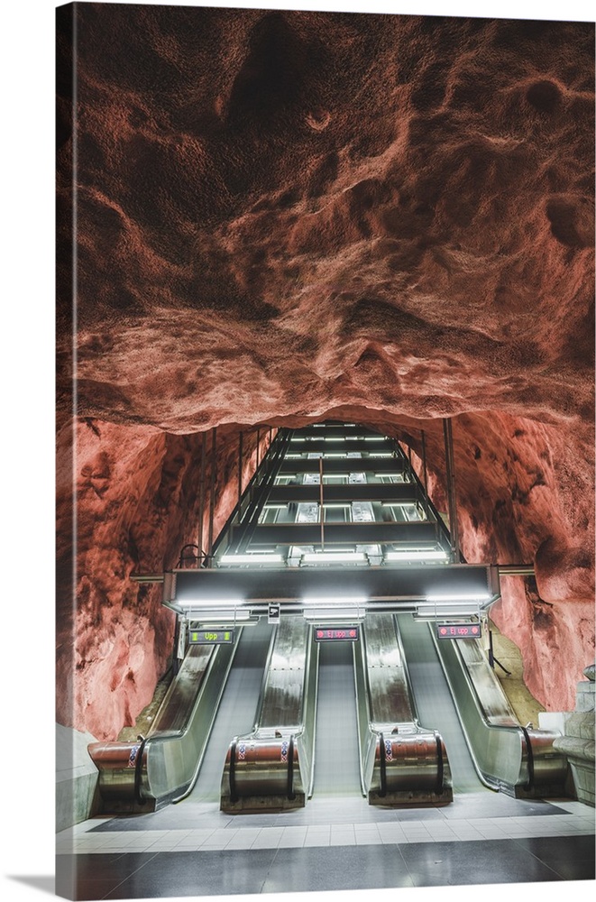Stockholm, Sweden, Northern Europe. Decorated underground metro station.