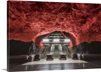 Stockholm, Sweden. Decorated underground metro station