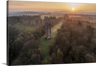 Sunrise Over King Alfred's Tower On The Stourhead Estate, Somerset, England