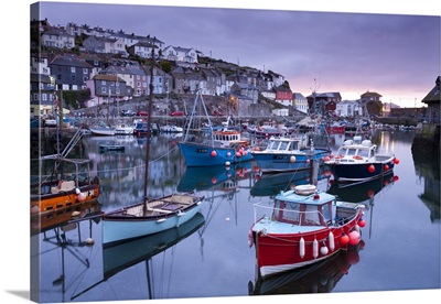 Sunrise over the picturesque harbour at Mevagissey, Cornwall, England