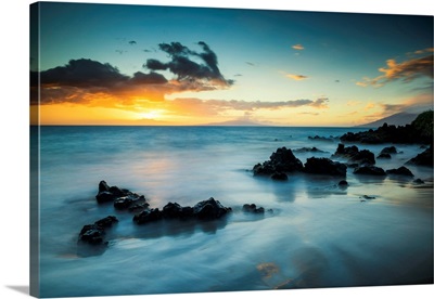 Sunset At Kamaole Beach Park, Kihei, Maui, Hawaii, USA
