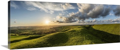 Sunset From Eggerdon Hill Iron Age Hill Fort, Dorset, England, UK