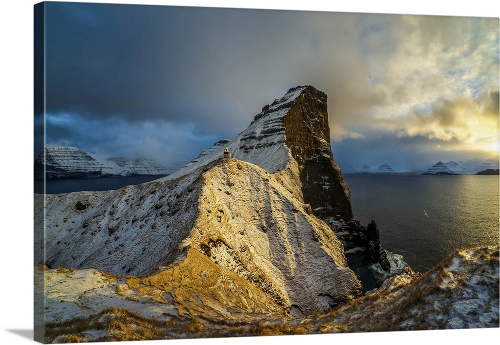 Sunset in Kallurin. Kalsoy Island, Faroe islands
