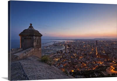 Sunset view over the cityscape of Alicante, Spain
