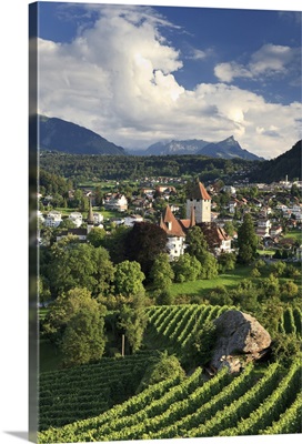 Switzerland, Bernese Oberland, Lake Thun, Spiez Castle