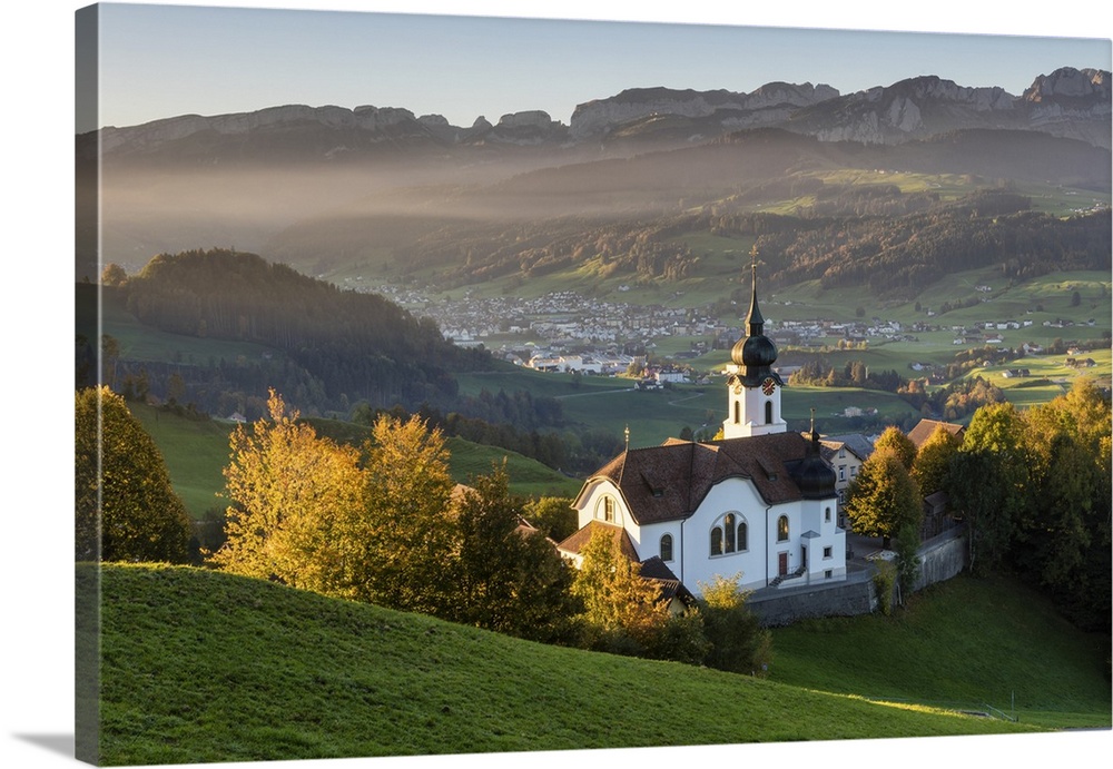 Switzerland, Canton Appenzell, Alpstein, Schlatt village.