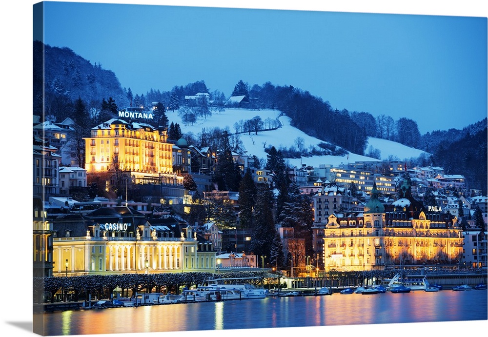 Europe, Switzerland, Lucerne on lake Lucerne.