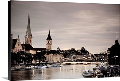 Switzerland, Zurich, Old town and Limmat River