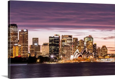 Sydney at dusk, Opera house and cityscape skyline