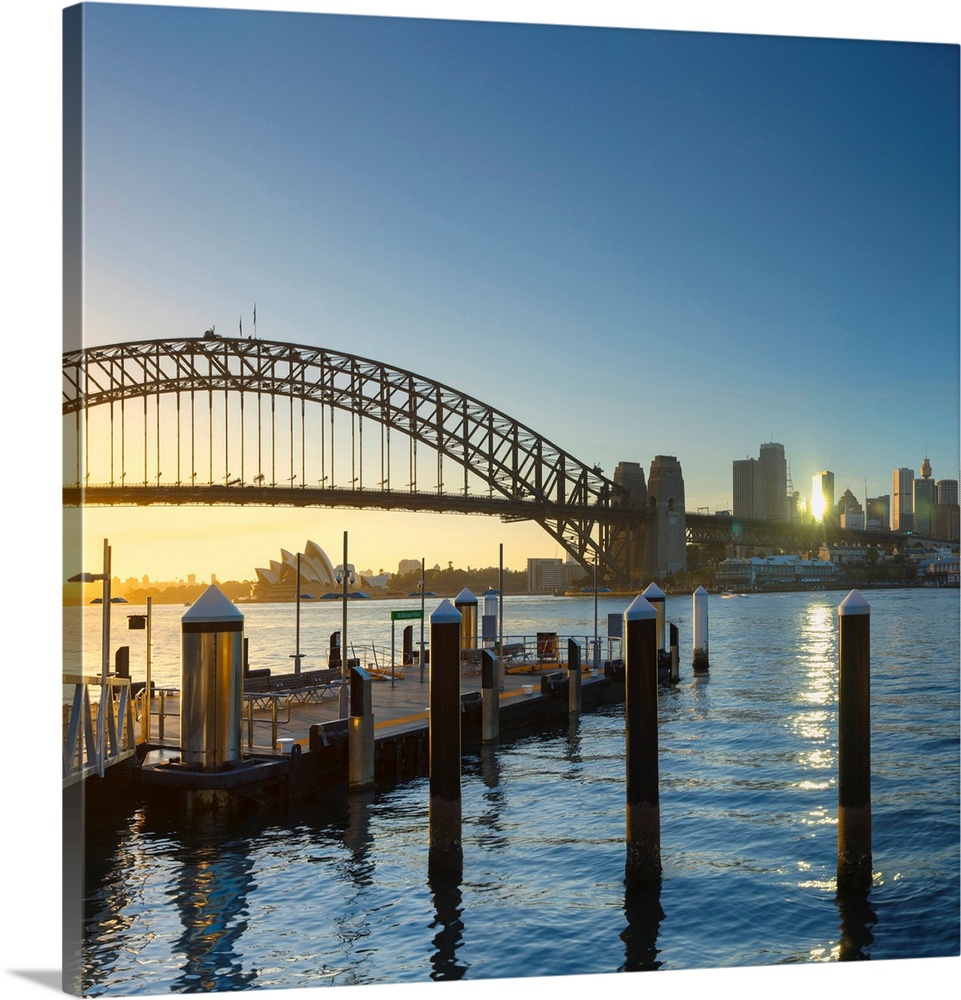 Sydney Harbour Bridge From Mcmahons Point At Sunrise, Sydney, New South Wales, Australia