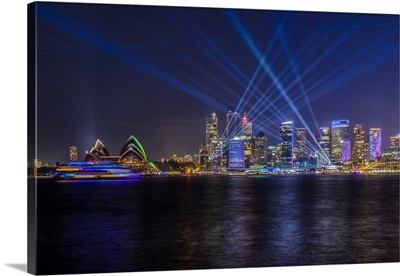 Sydney Opera House And Skyline Illuminated, Sydney, New South Wales, Australia