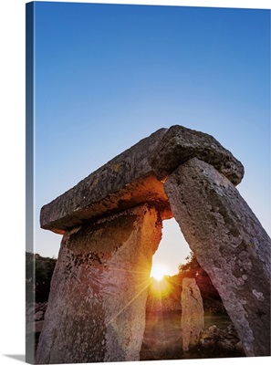 Taula At Sunset, Talati De Dalt Archaeological Site, Minorca, Balearic Islands, Spain