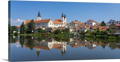 Telc Chateau Reflected In Ulicky Pond, UNESCO, Czech Republic
