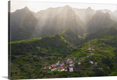 Terracing And Mountains At Sao Vicente During Sunrise, Madeira, Portugal