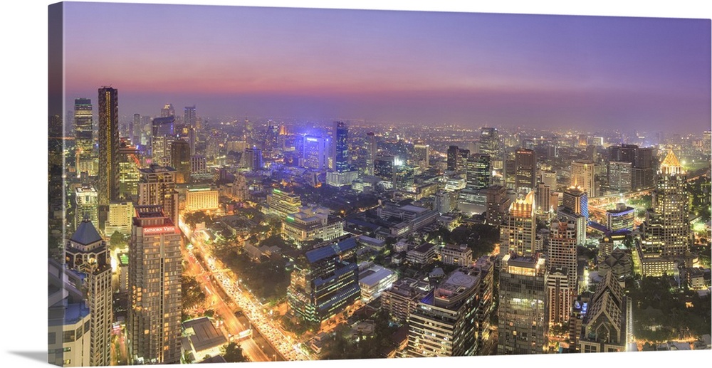 Thailand, Bangkok, View from Verigo Bar at Westin Banian Tree Hotel.
