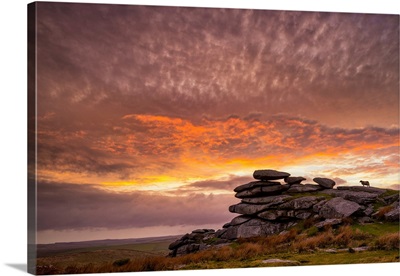 The Cheesewring At Sunset, Bodmin Moor, Cornwall, England