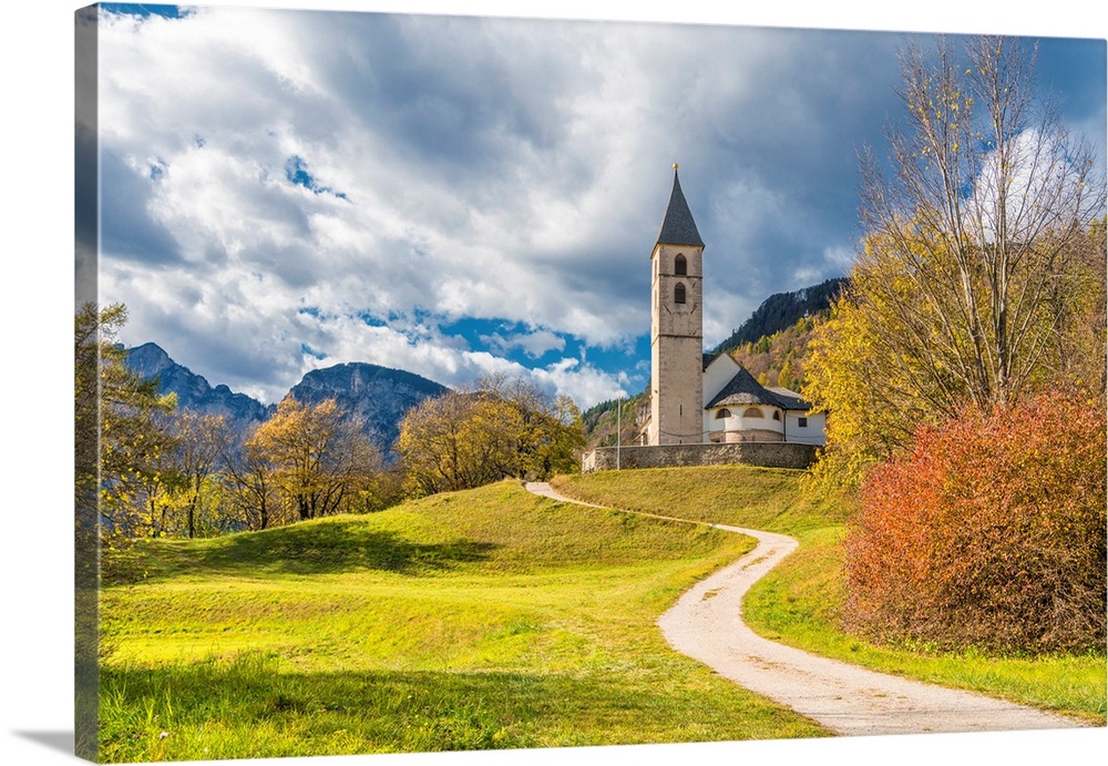 Favogna/Unterfennberg, Margreid, Province Of Bolzano, South Tyrol, Italy, Europe. The Church "Mary Help Of Christians