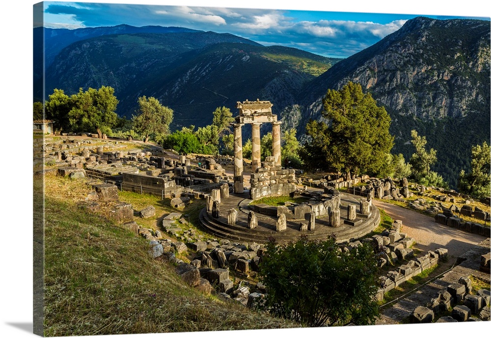 The Delphic Tholos In The Archeological Site Of Delphi, Phocis, Greece.