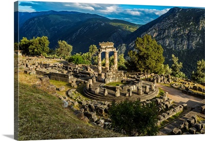 The Delphic Tholos In The Archeological Site Of Delphi, Phocis, Greece