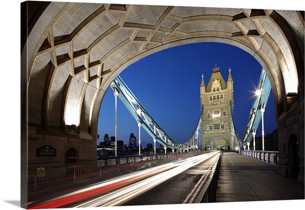 The famous Tower Bridge over the River Thames in London.