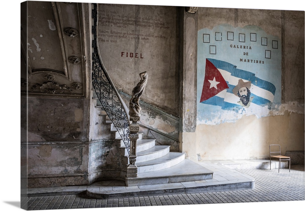 The hallway and staircase leading up to La Guarida restaurant, Centro Habana, Havana, Cuba