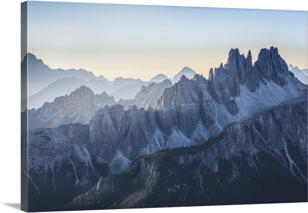 the jagged ridge of the Croda da Lago, group Pelmo Croda da Lago, Dolomites, Belluno, Italy.
